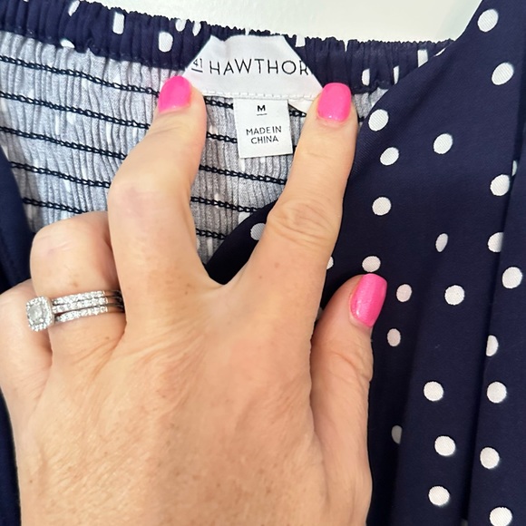 41 Hawthorn Navy Blue & White Polka Dot Dress - Picture 5 of 6
